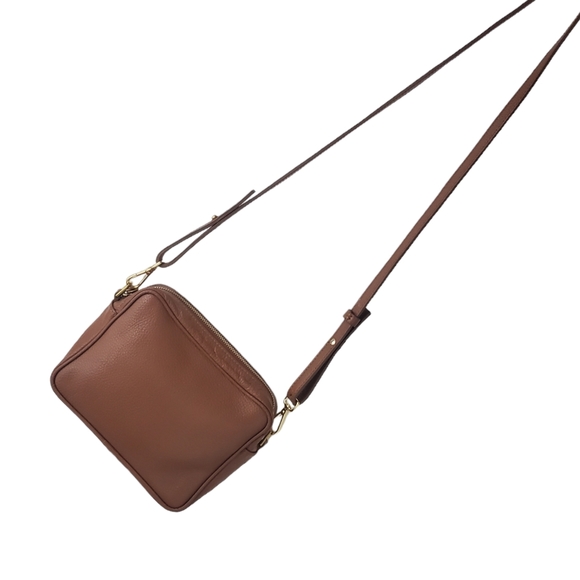 Quince Bags Quince Italian Leather Crossbody In Chestnut Pebbled